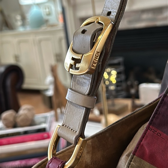 Authentic RARE Fendi Rainbow Pequin Large Hobo in BEAUTIFUL Vintage Condition! - Picture 10 of 16